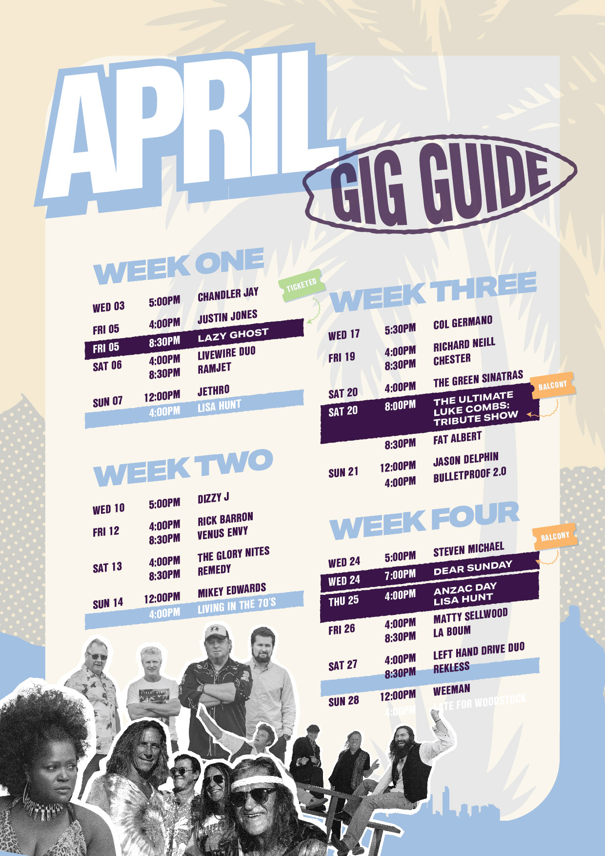Cooly Gig Guide - April