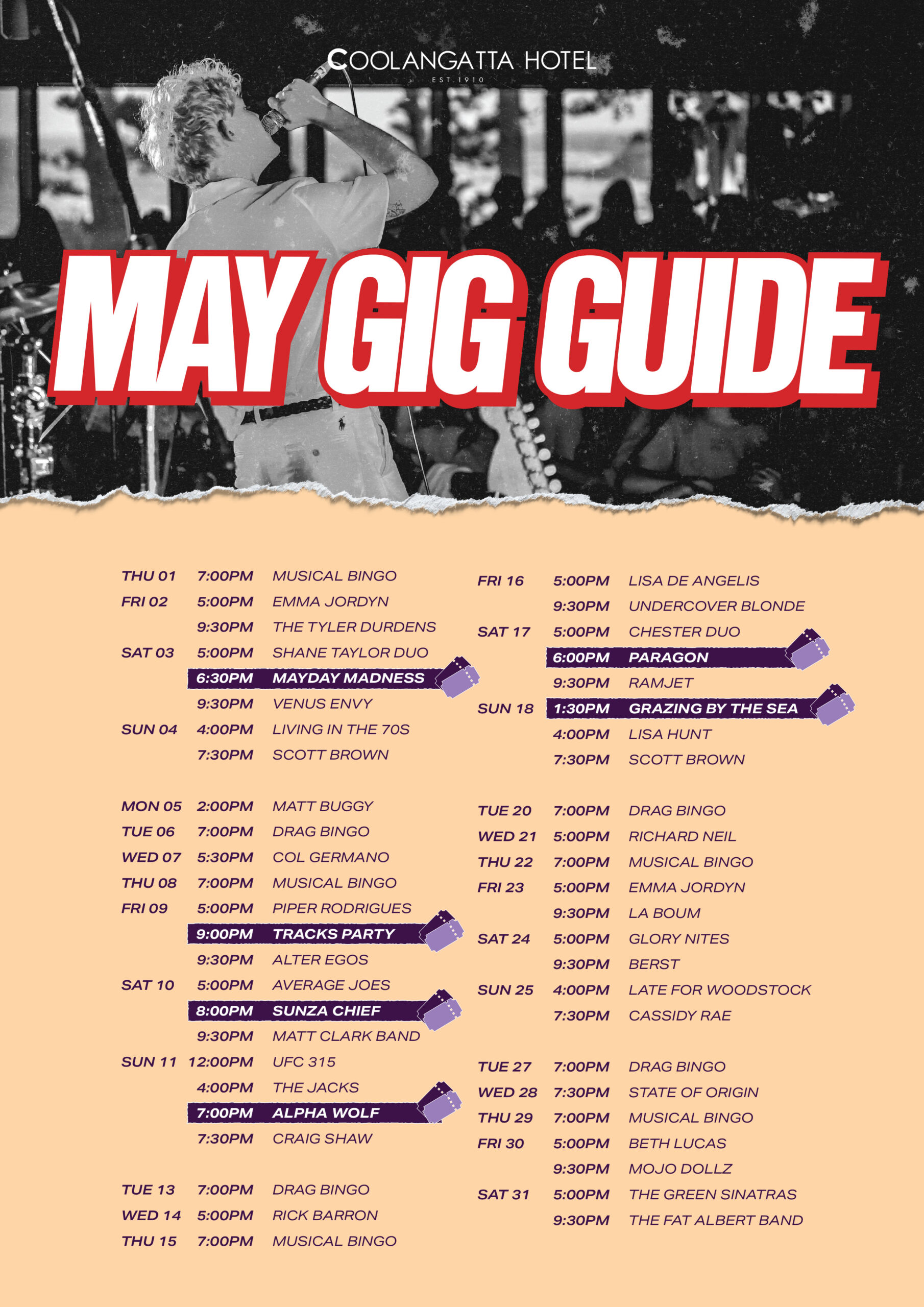 Cooly Gig Guide - April