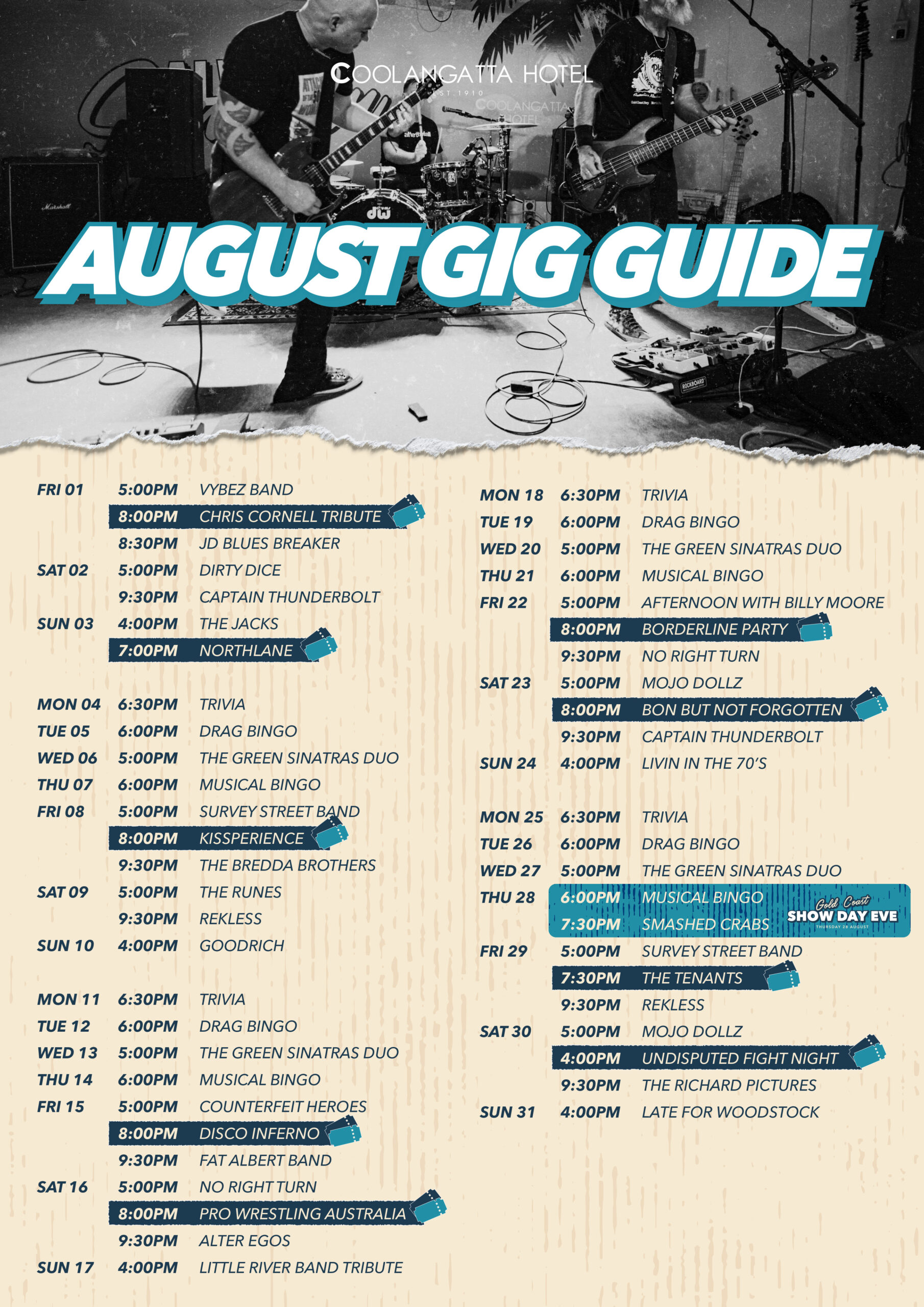 Cooly Gig Guide - July