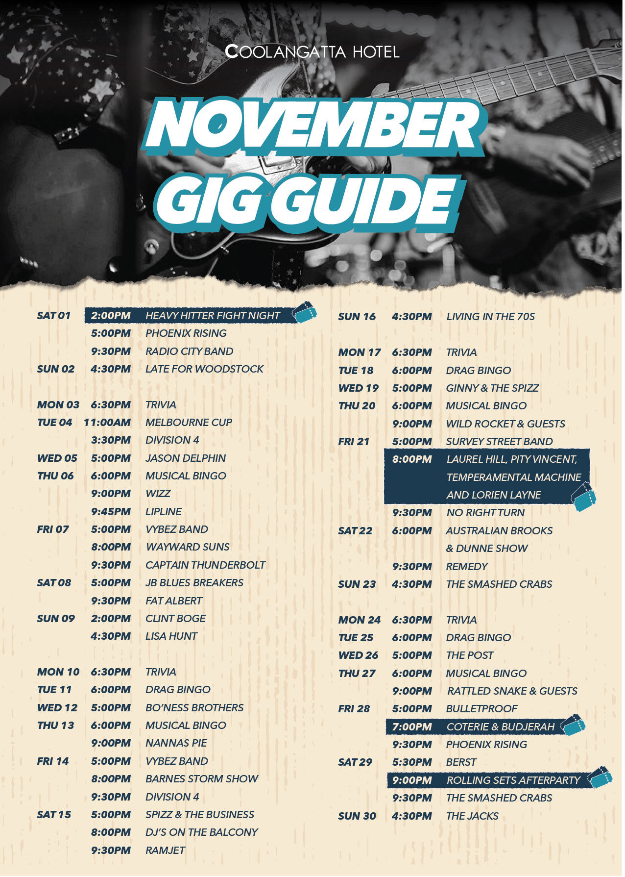 Cooly Gig Guide - October