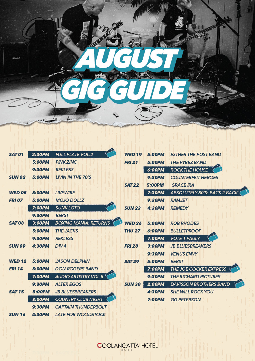 Cooly Gig Guide - July